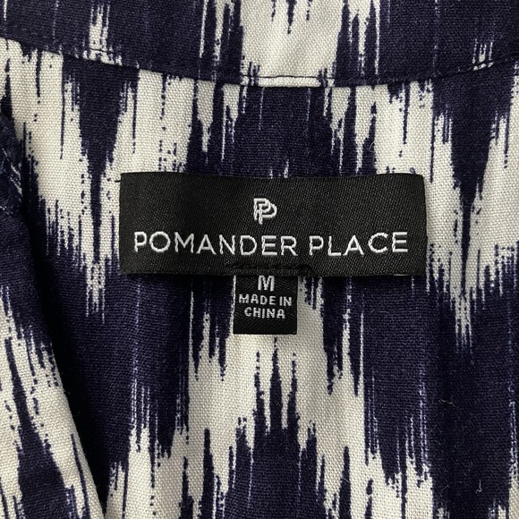Tuckernuck Pomander Place Kenzo Dress Medium‎ Navy Ikat Tiered Preppy Shift - Picture 4 of 10
